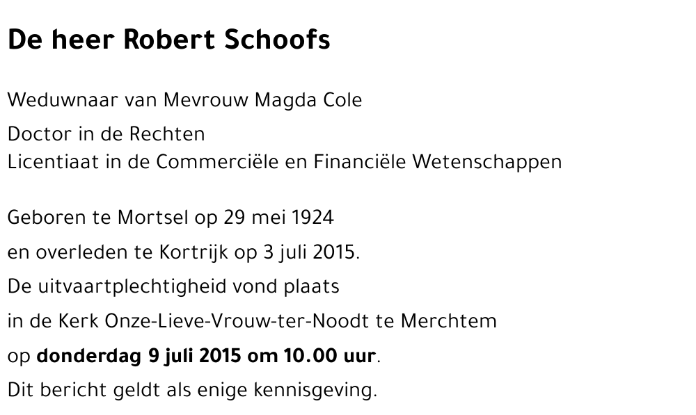 Robert Schoofs