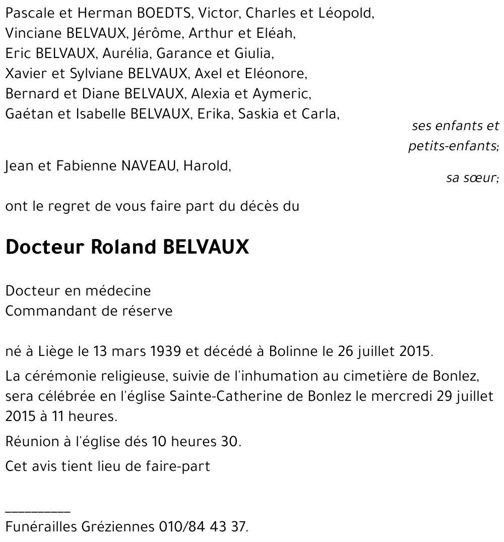 Roland BELVAUX