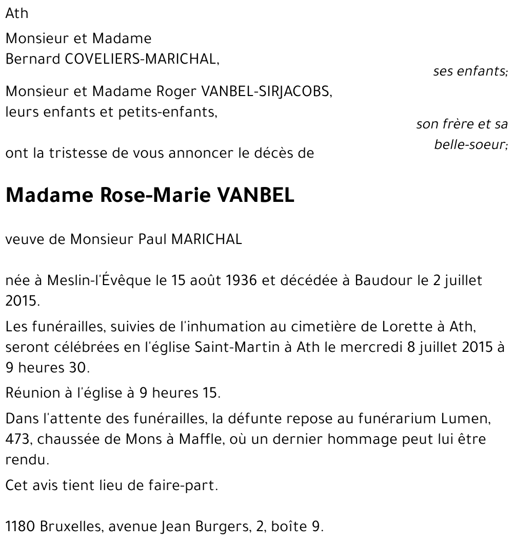 Rose-Marie VANBEL