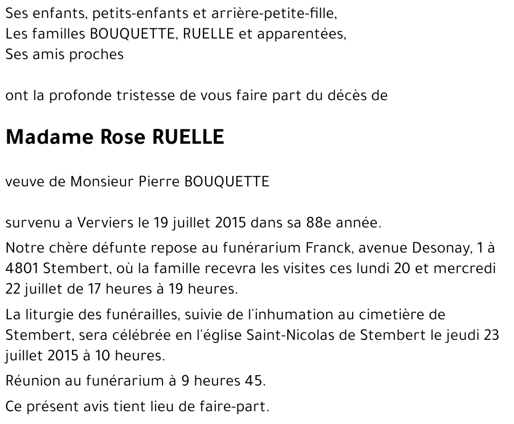 Rose RUELLE