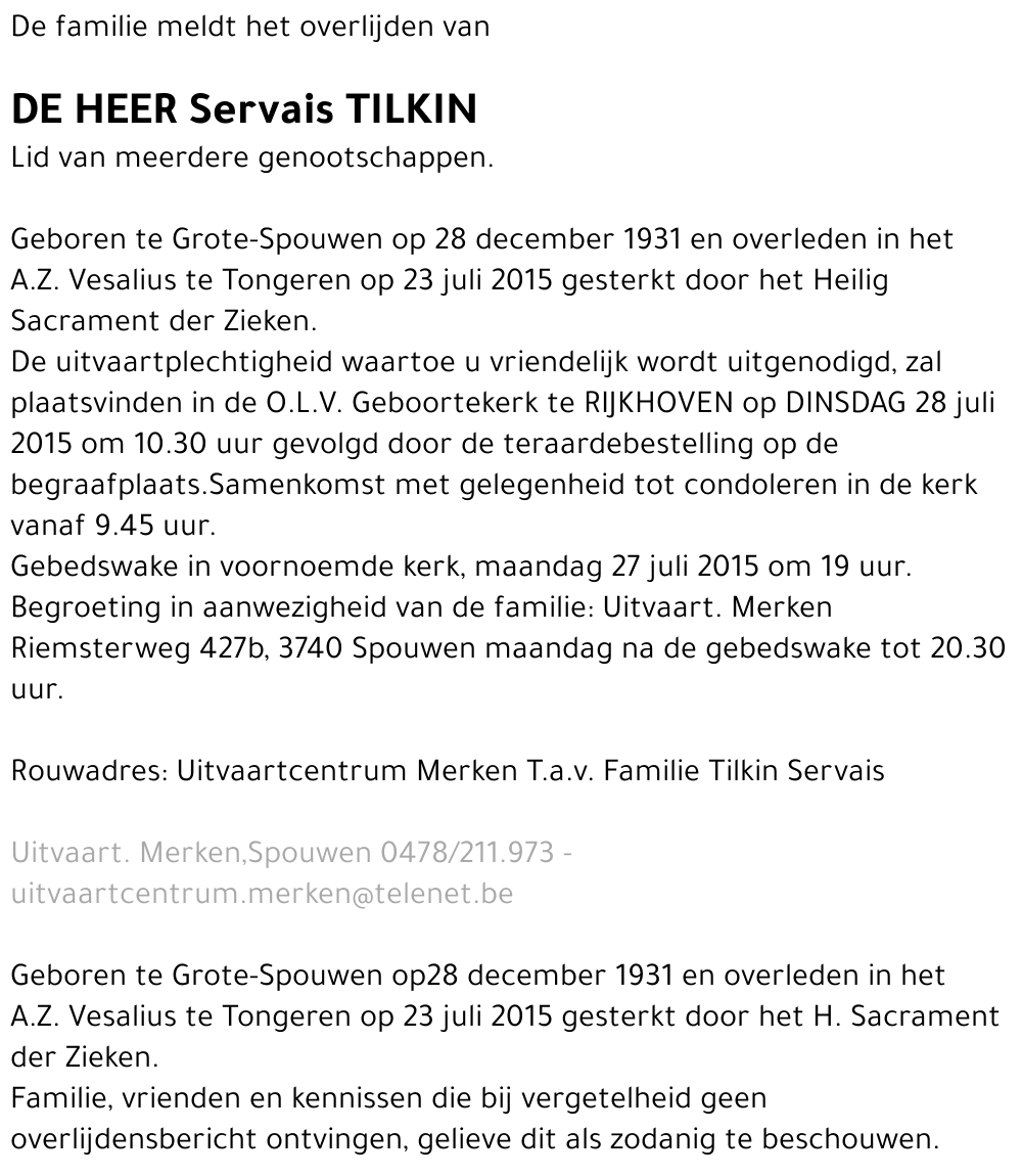 Servais TILKIN