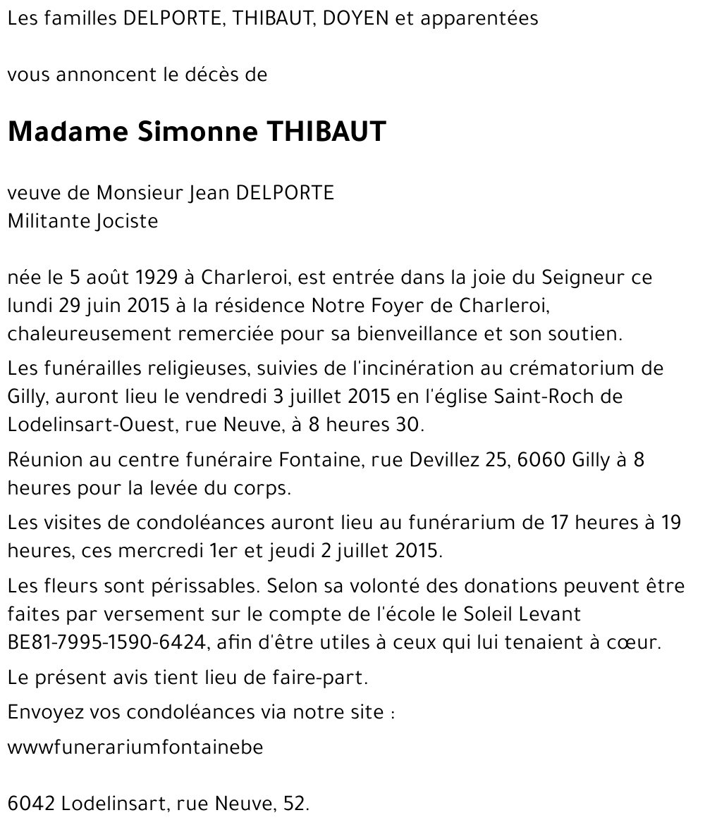 Simonne THIBAUT