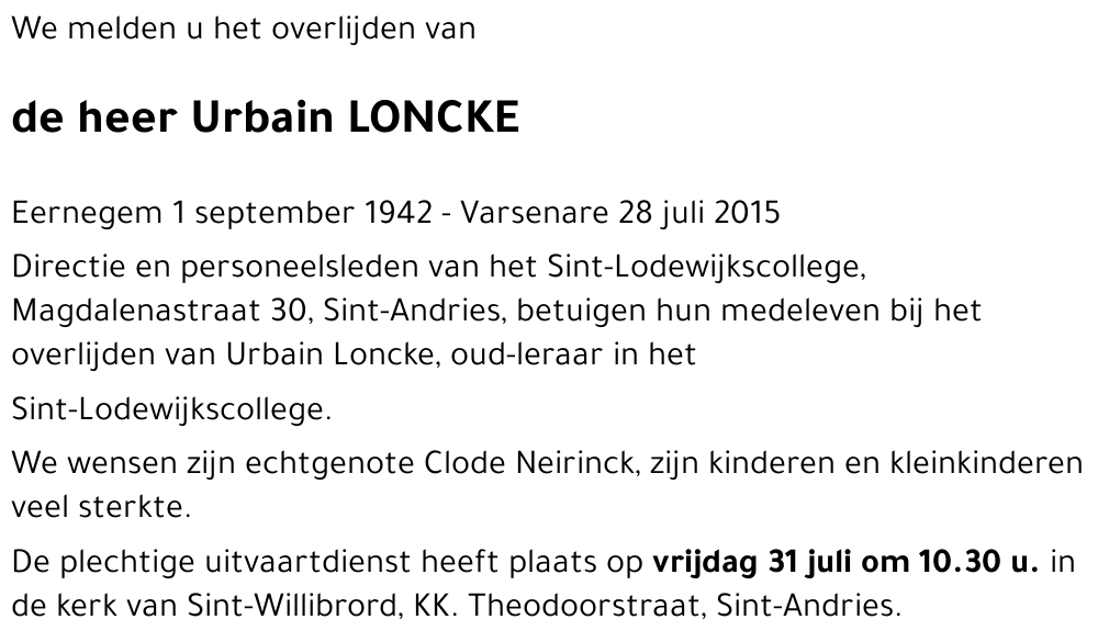 Urbain LONCKE
