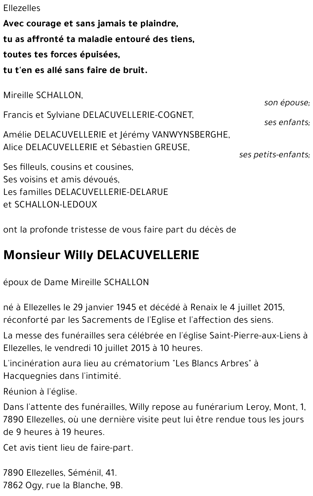 Willy DELACUVELLERIE