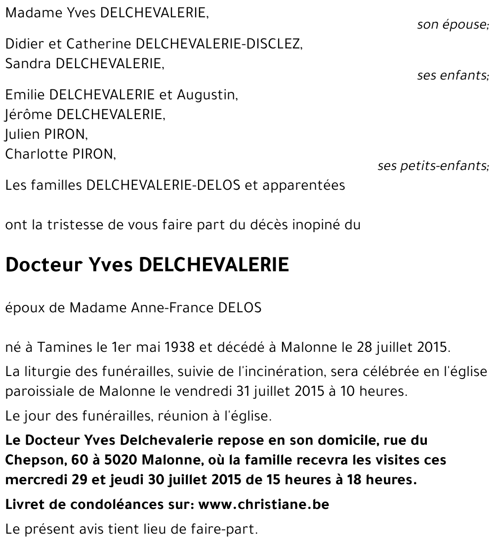 Yves DELCHEVALERIE