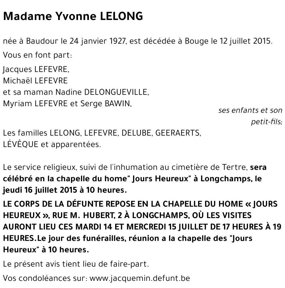 Yvonne LELONG