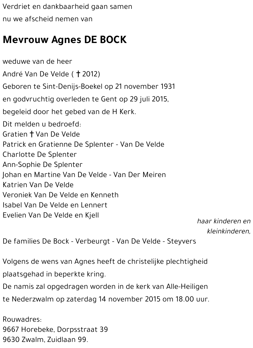 Agnes DE BOCK