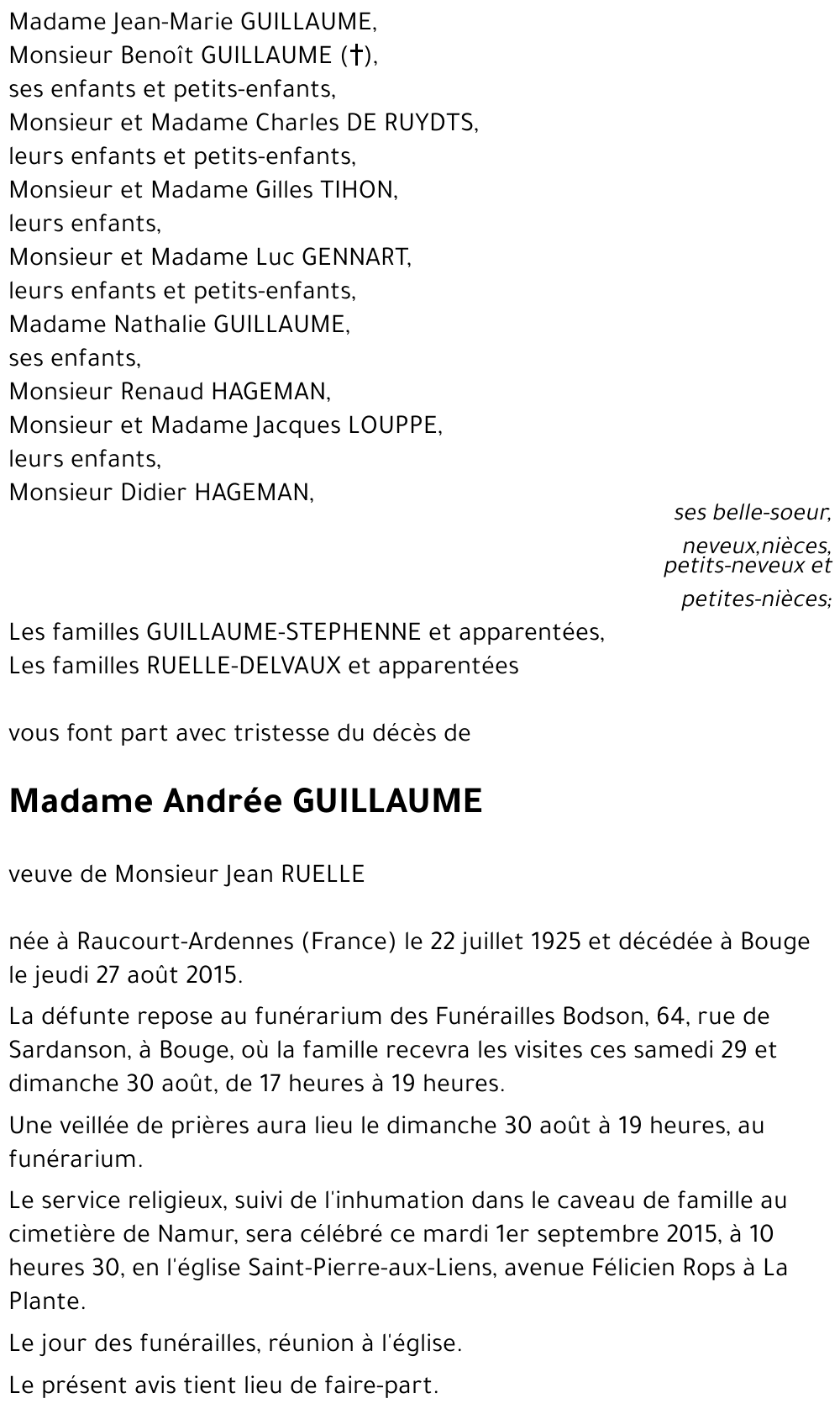Andrée GUILLAUME