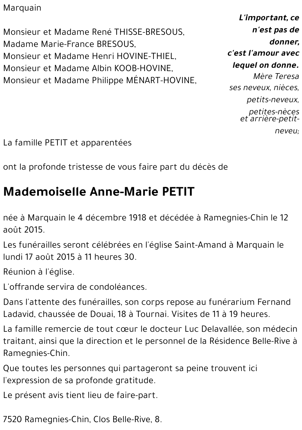 Anne-Marie PETIT