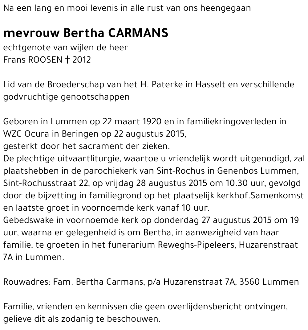 Bertha Carmans