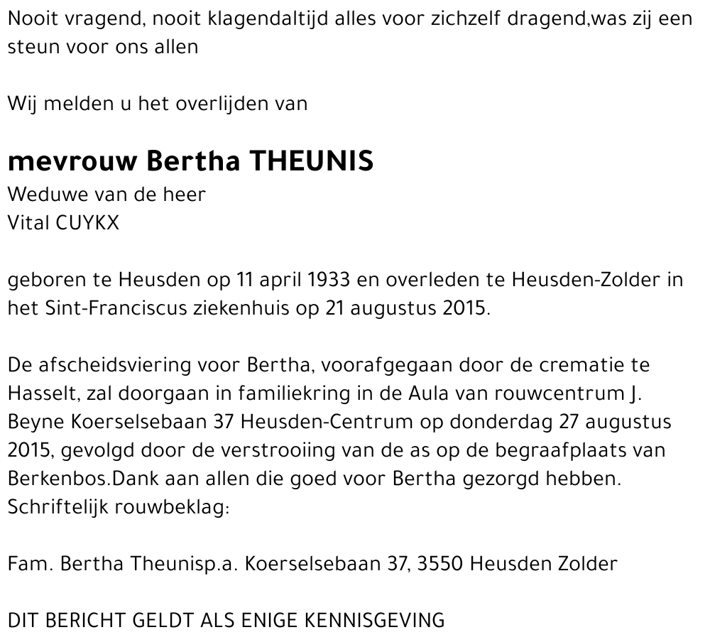 Bertha Theunis