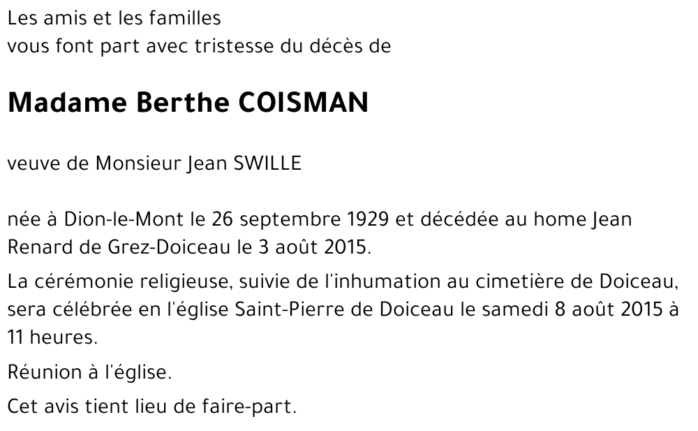 Berthe COISMAN