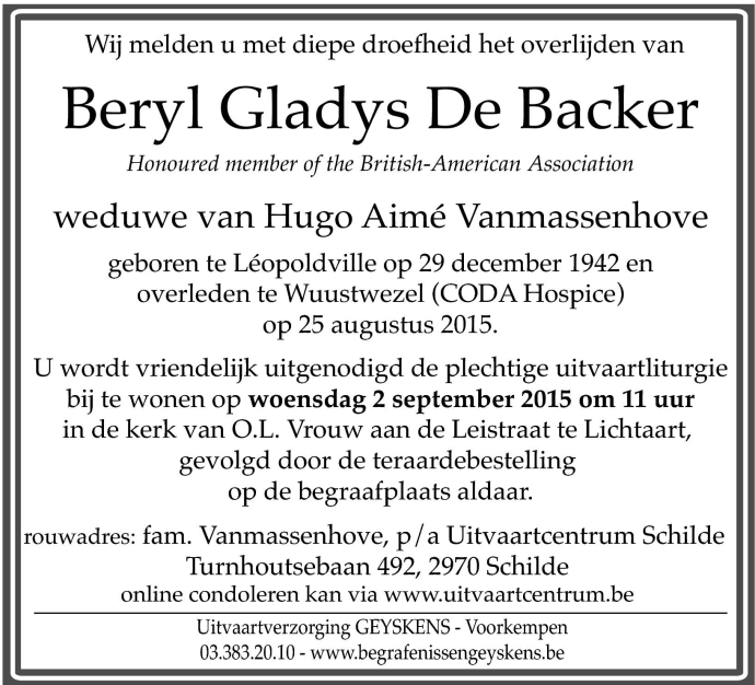 Beryl De Backer