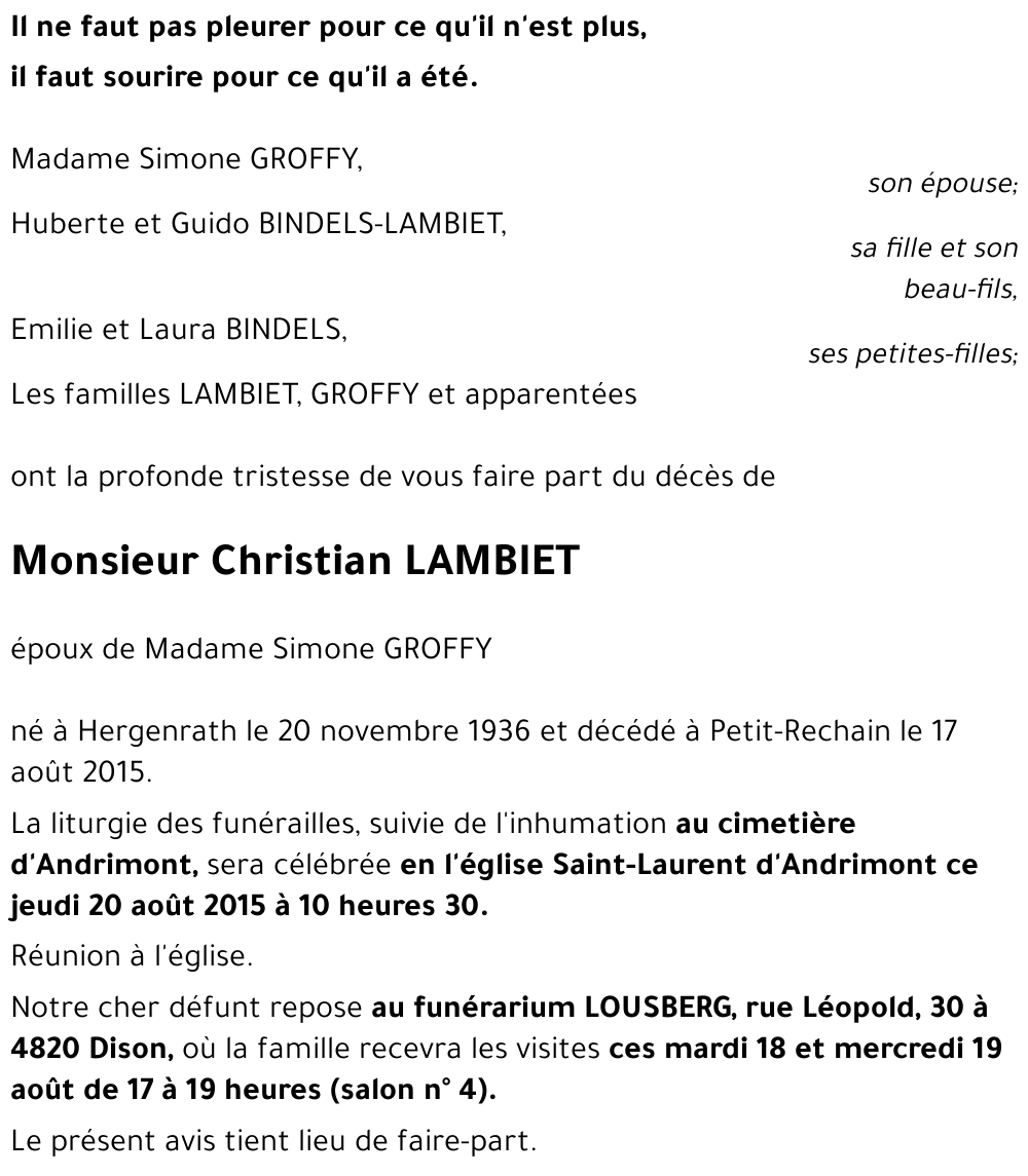 Christian LAMBIET