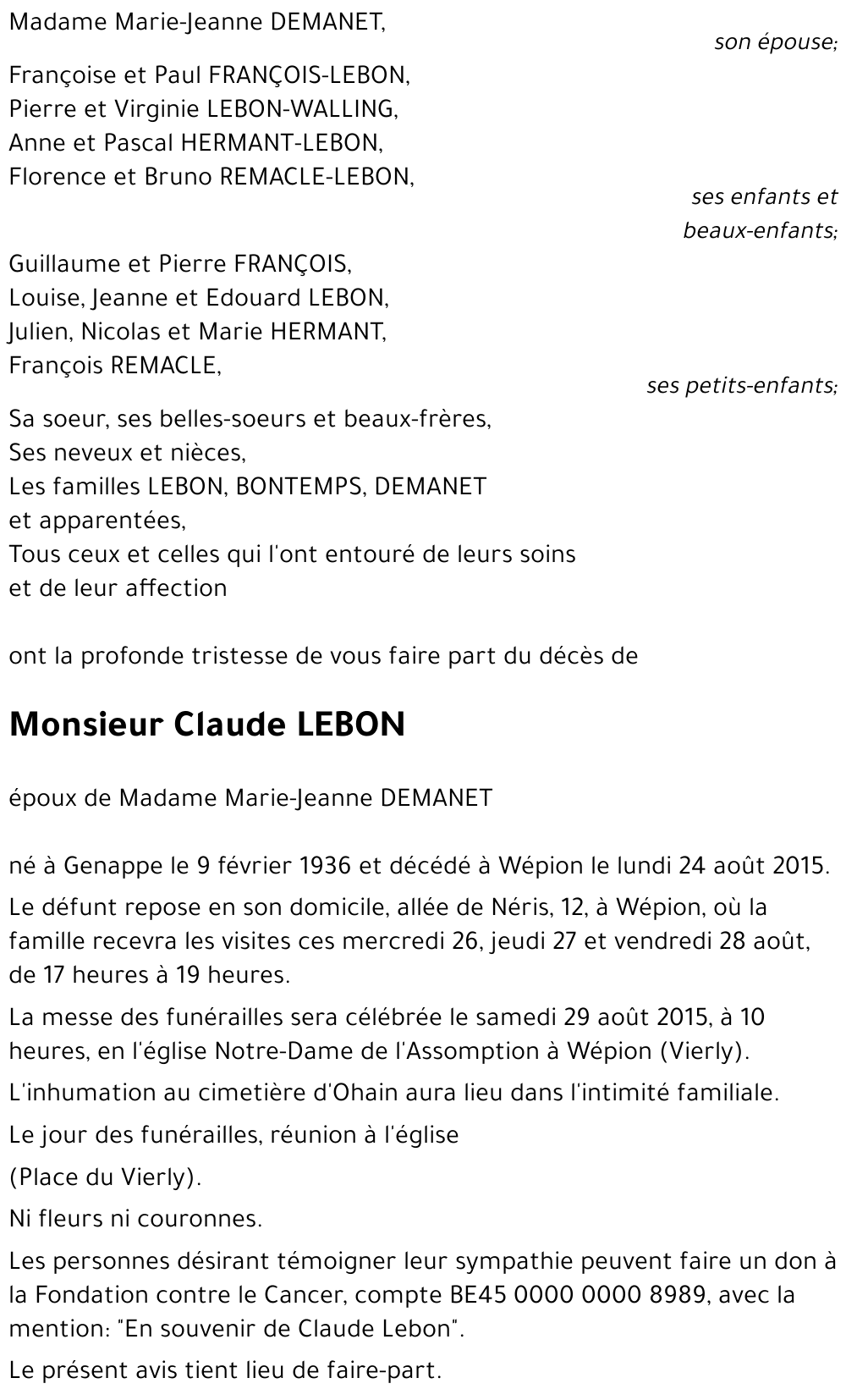 Claude LEBON