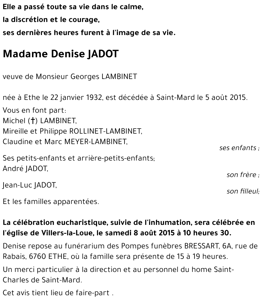 Denise JADOT 