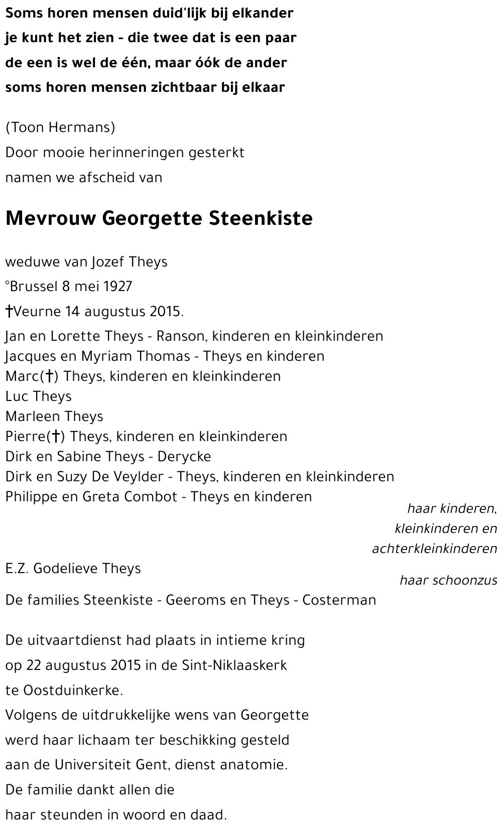 Georgette Steenkiste