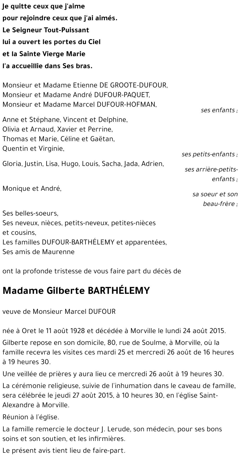 Gilberte BARTHÉLEMY