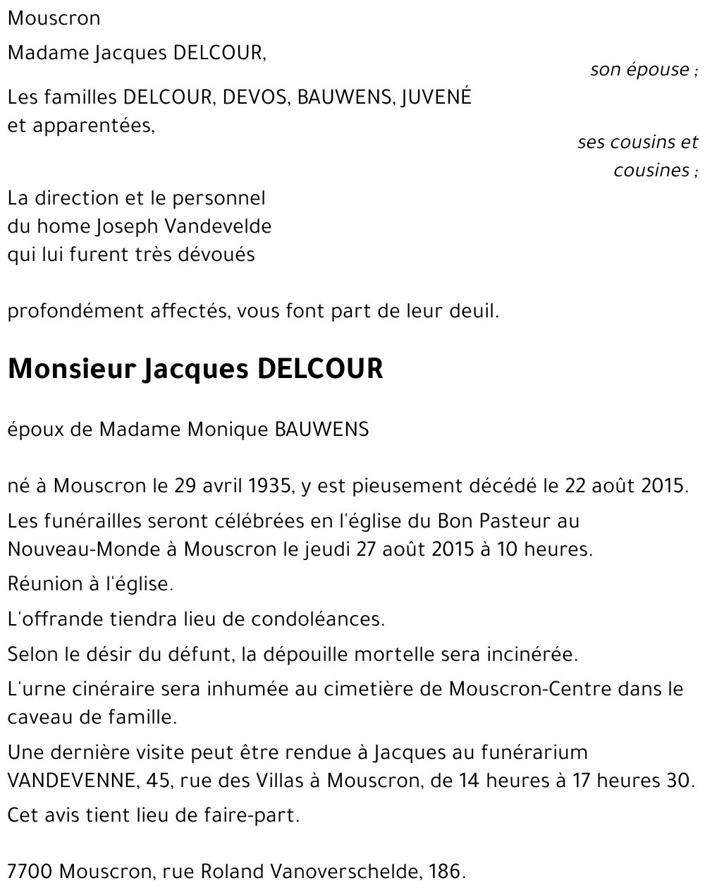 Jacques DELCOUR