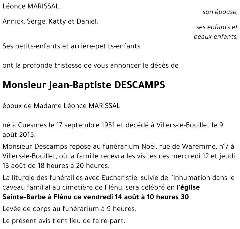 Jean-Baptiste DESCAMPS