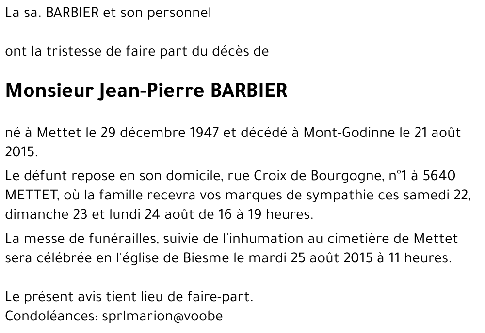 Jean-Pierre BARBIER