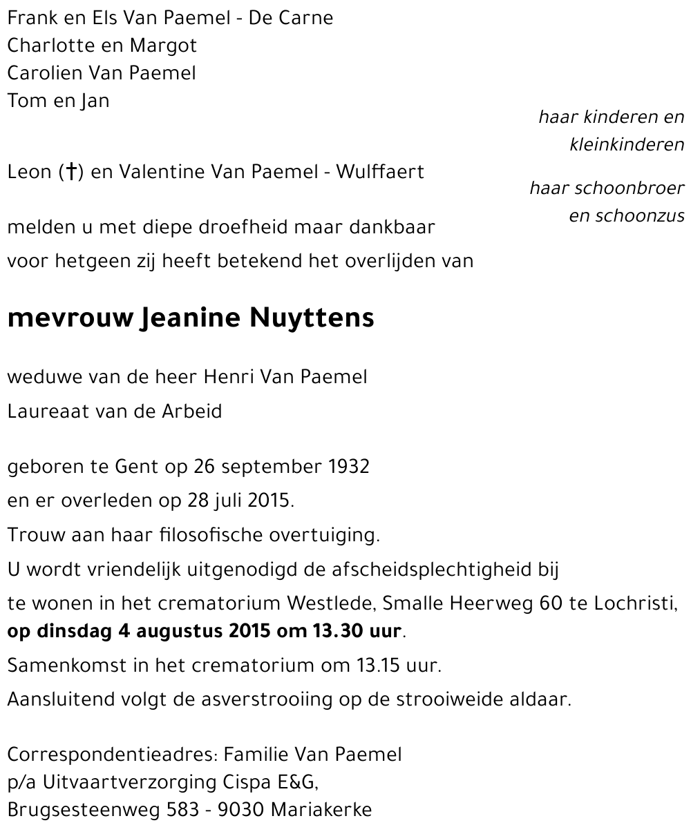 Jeanine Nuyttens