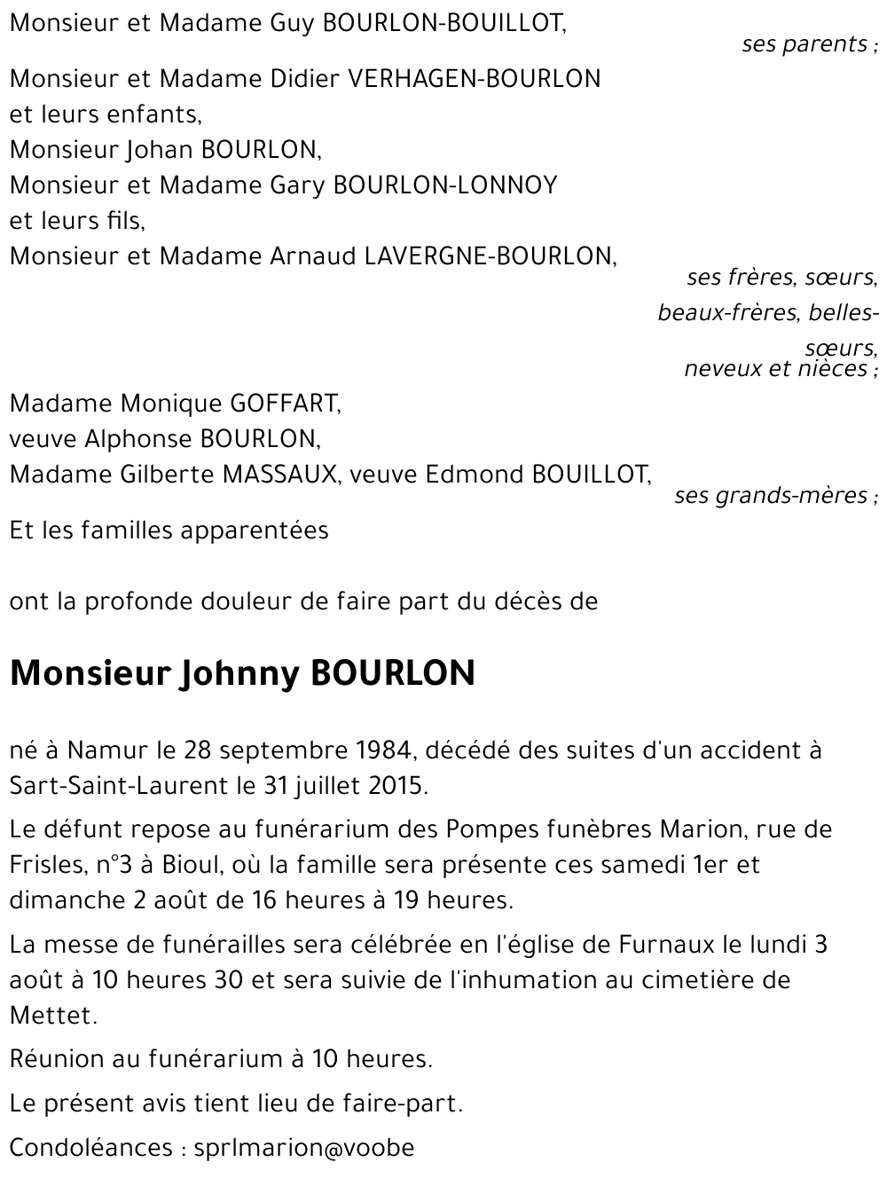 Johnny BOURLON