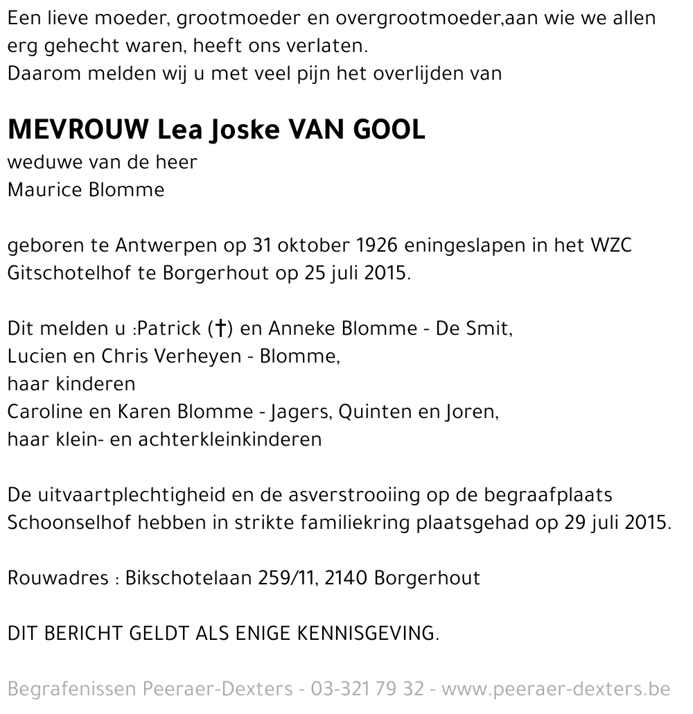 Lea Joske Van Gool