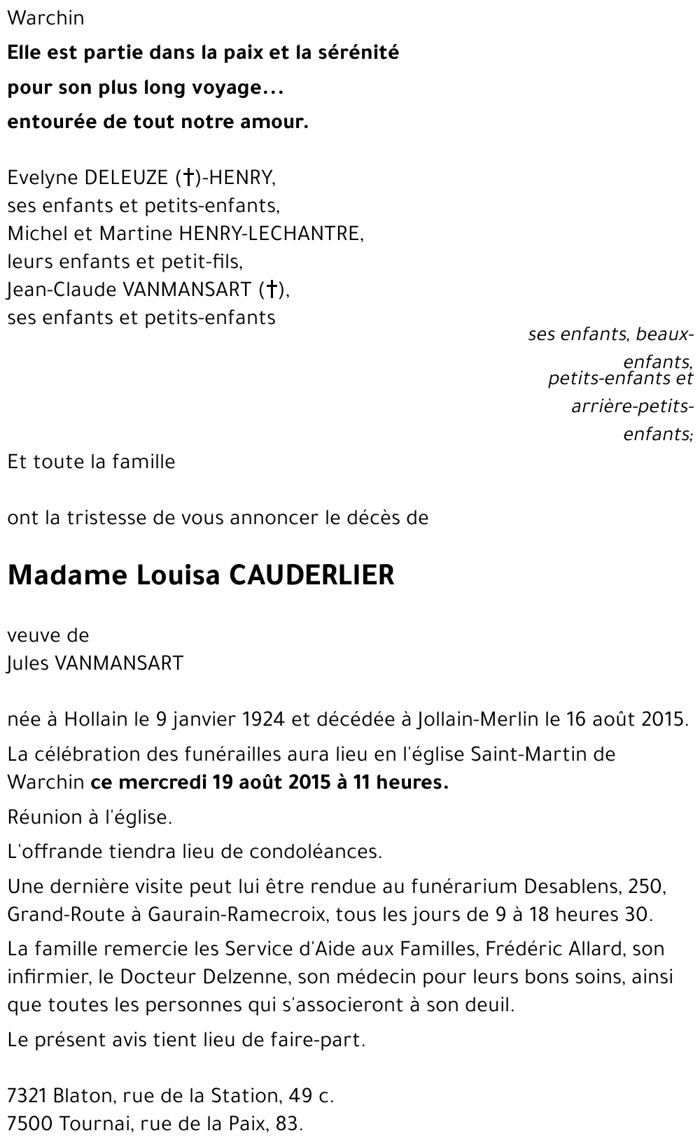 Louisa CAUDERLIER