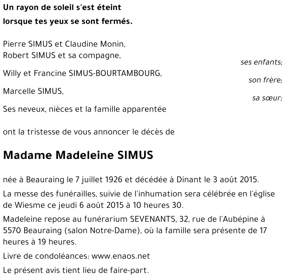 Madeleine SIMUS