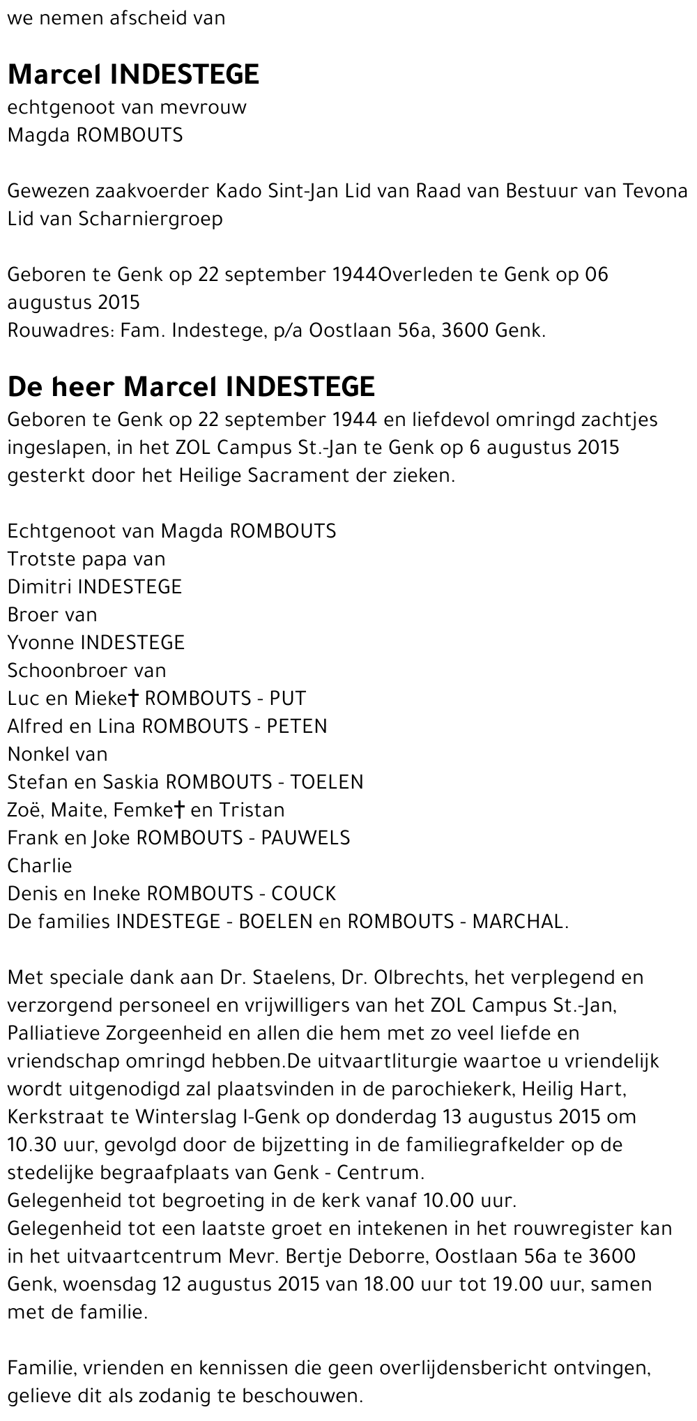 Marcel INDESTEGE