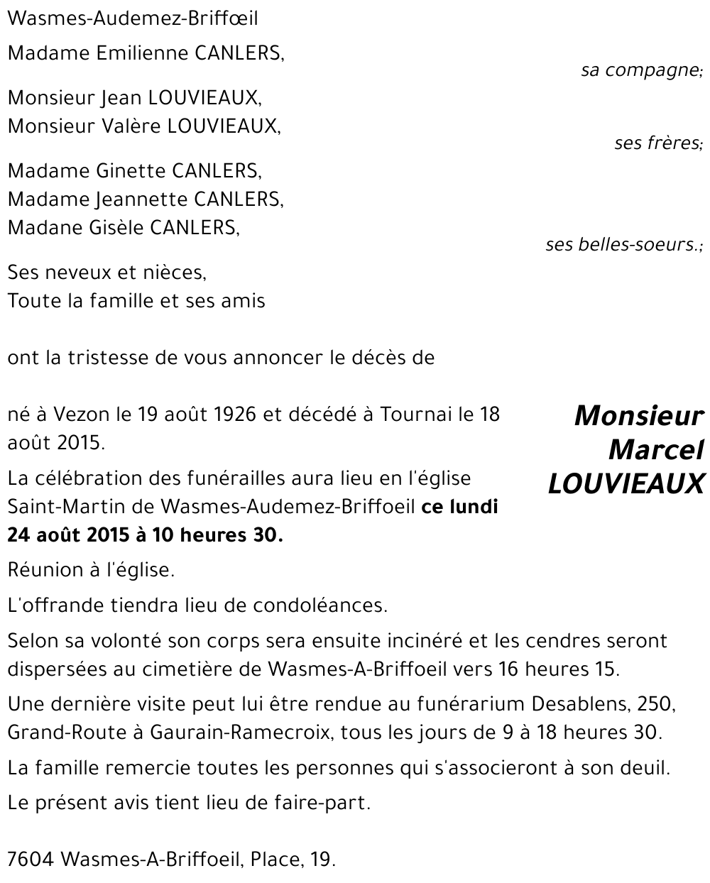 Marcel LOUVIEAUX