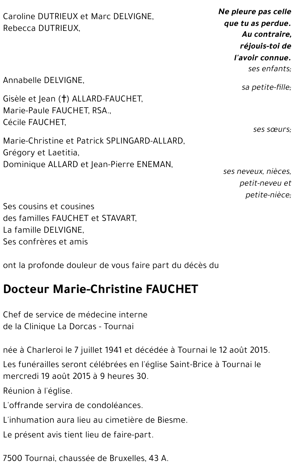 Marie-Christine FAUCHET