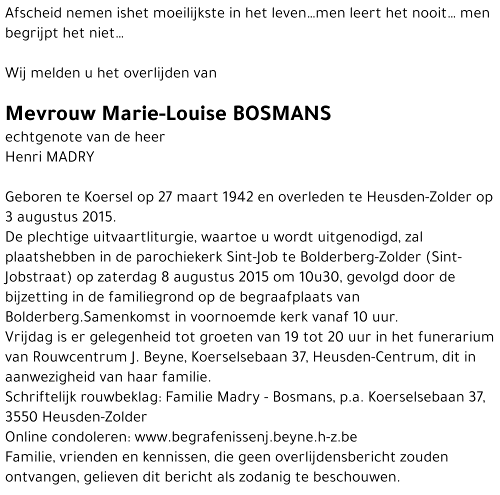 Marie-Louise Bosmans
