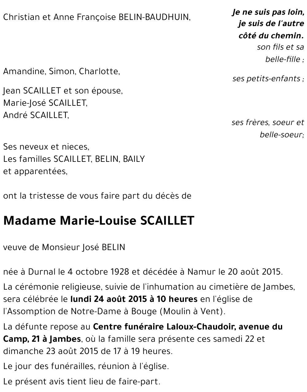 Marie-Louise SCAILLET