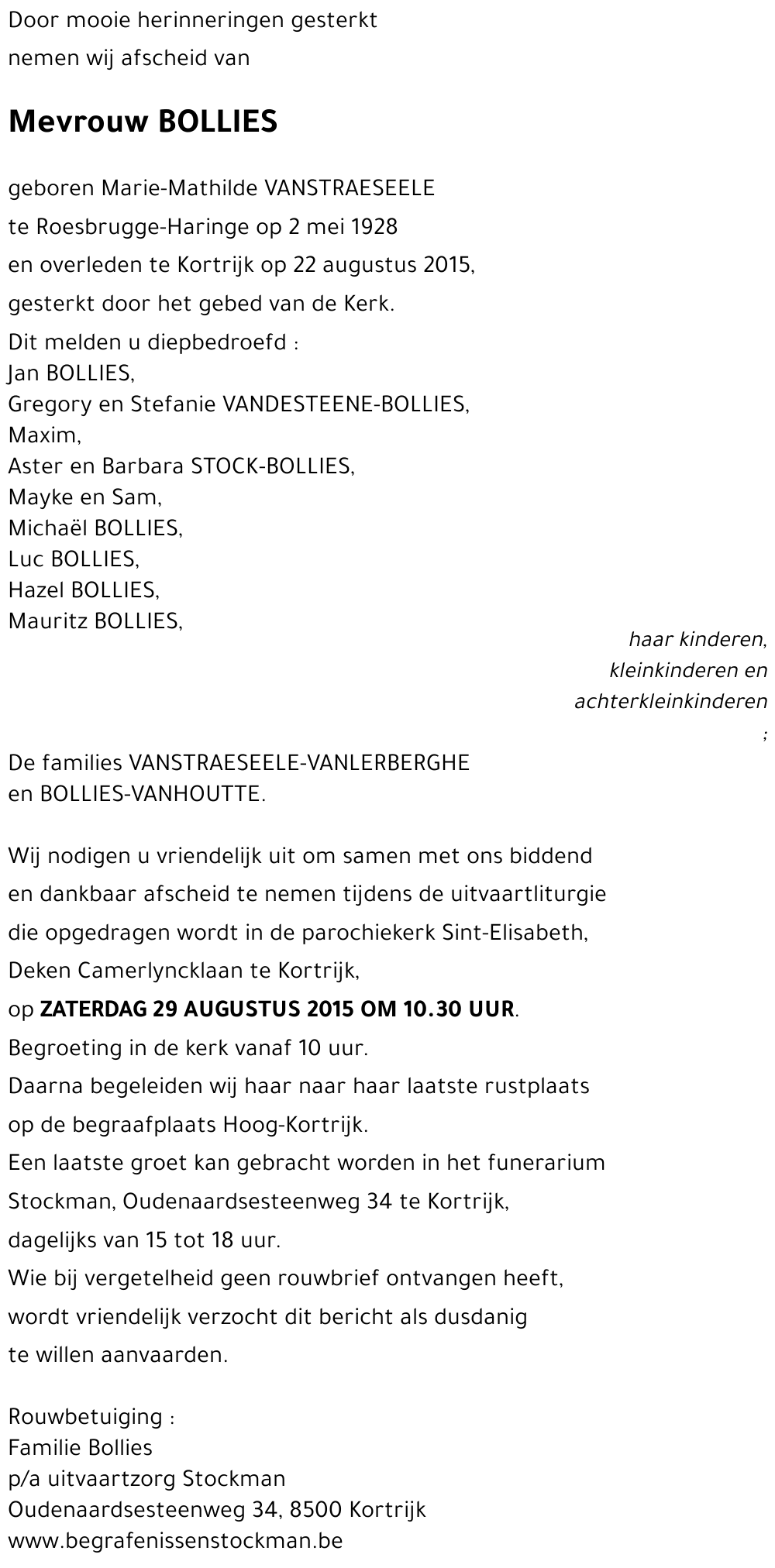 Marie-Mathilde VANSTRAESEELE