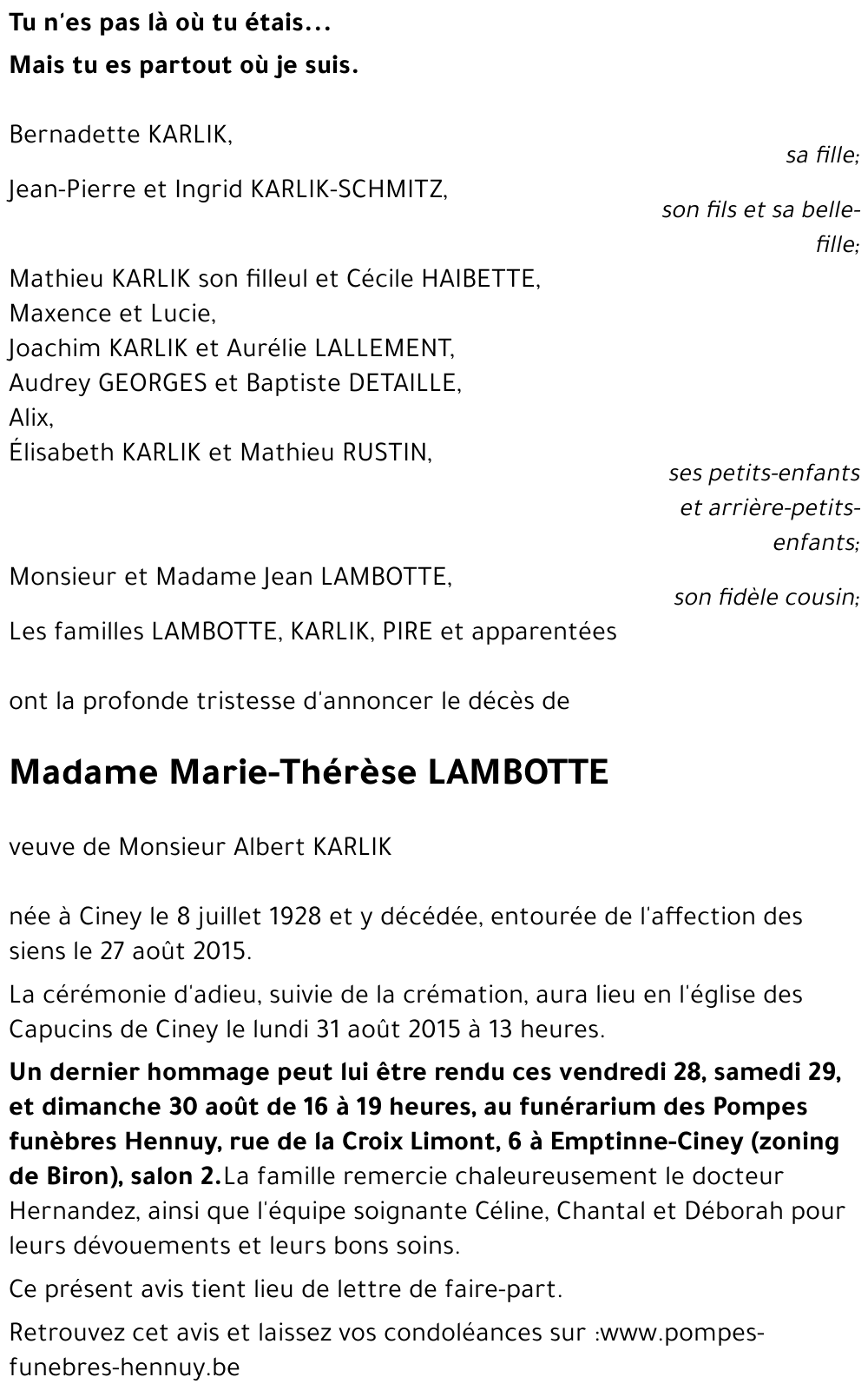 Marie-Thérèse LAMBOTTE