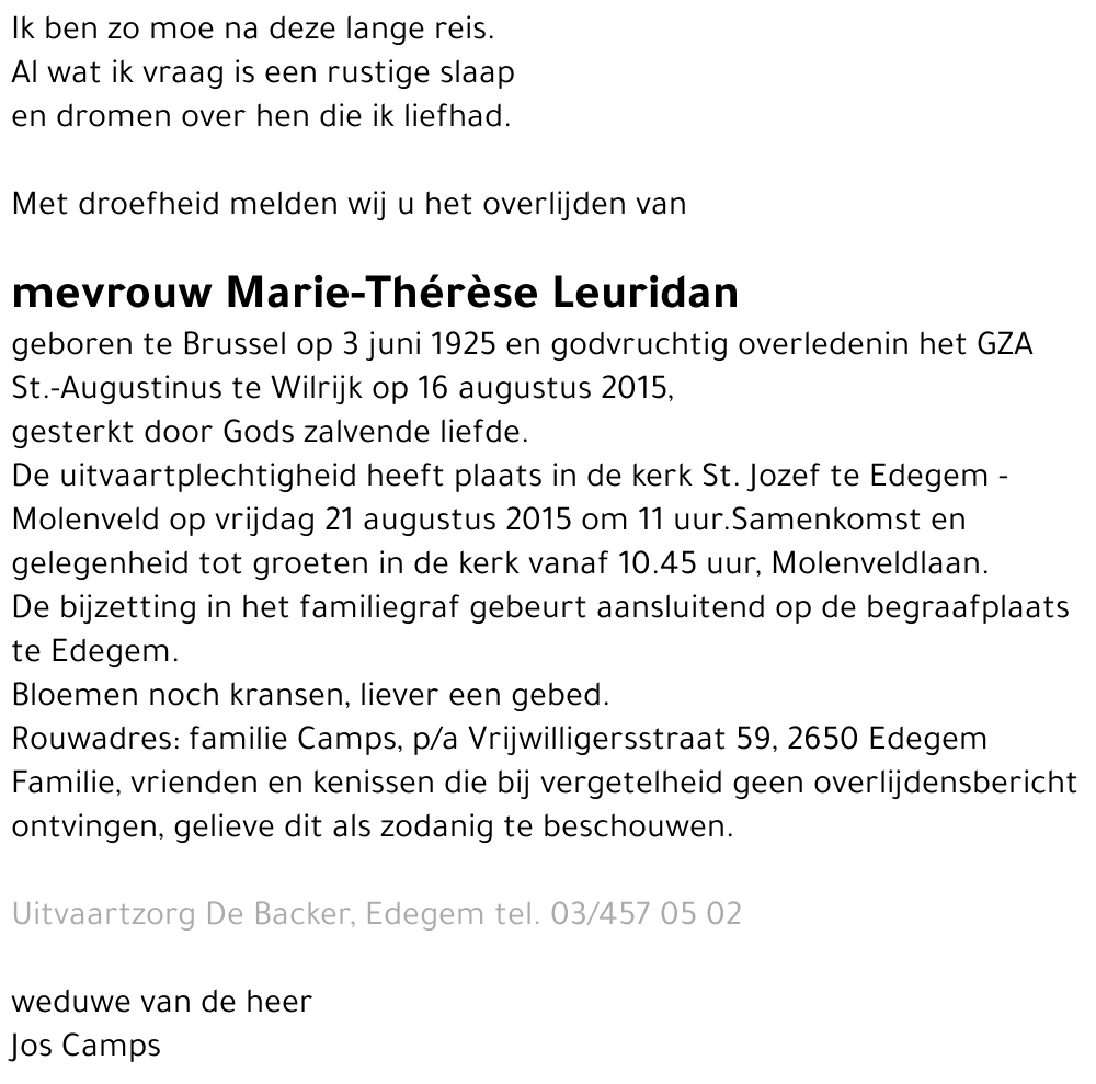 Marie-Thérèse Leuridan