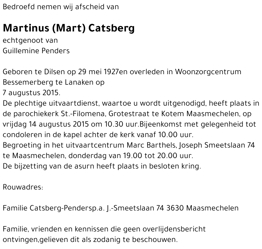 Martinus (Mart) Catsberg