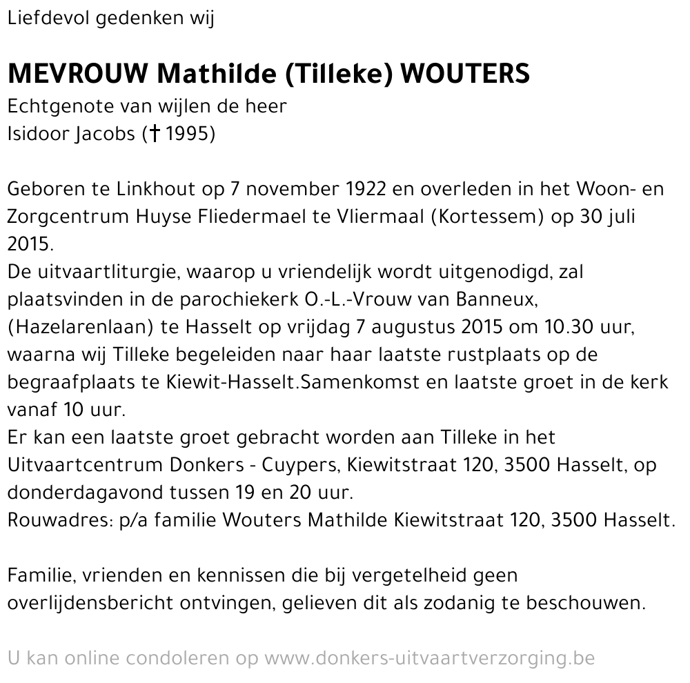 Mathilde (Tilleke) Wouters