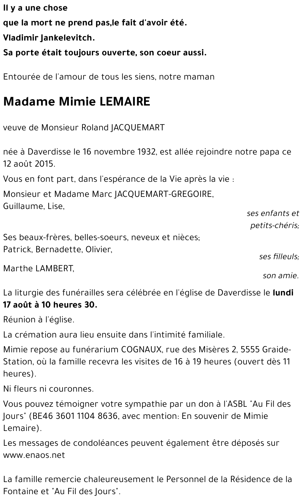 Mimie LEMAIRE