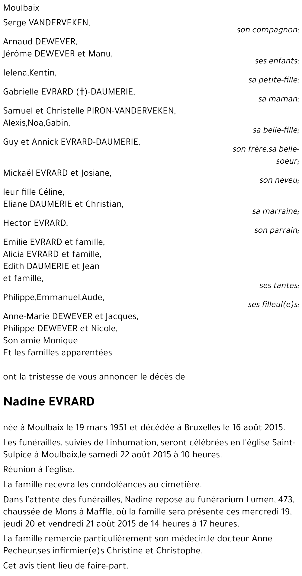 Nadine EVRARD