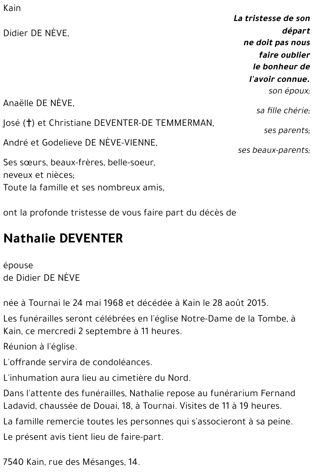 Nathalie DEVENTER