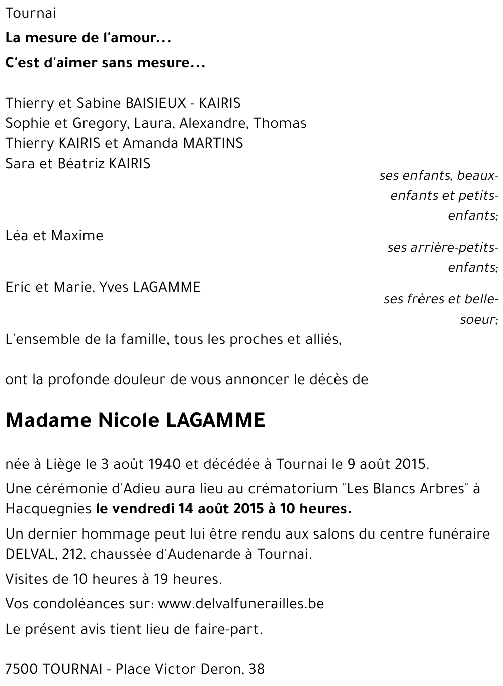 Nicole LAGAMME