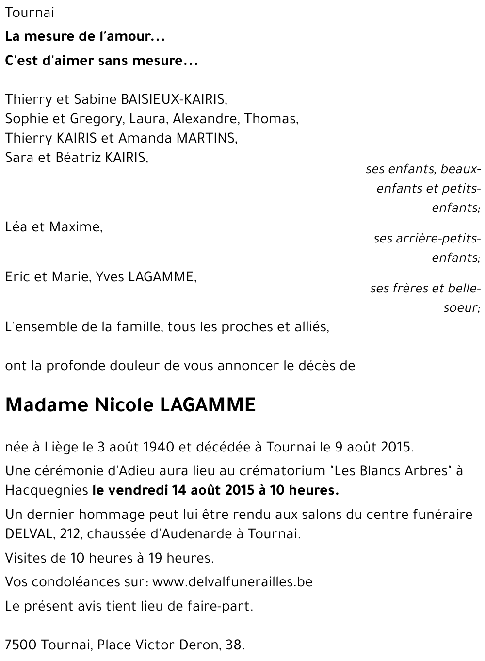 Nicole LAGAMME