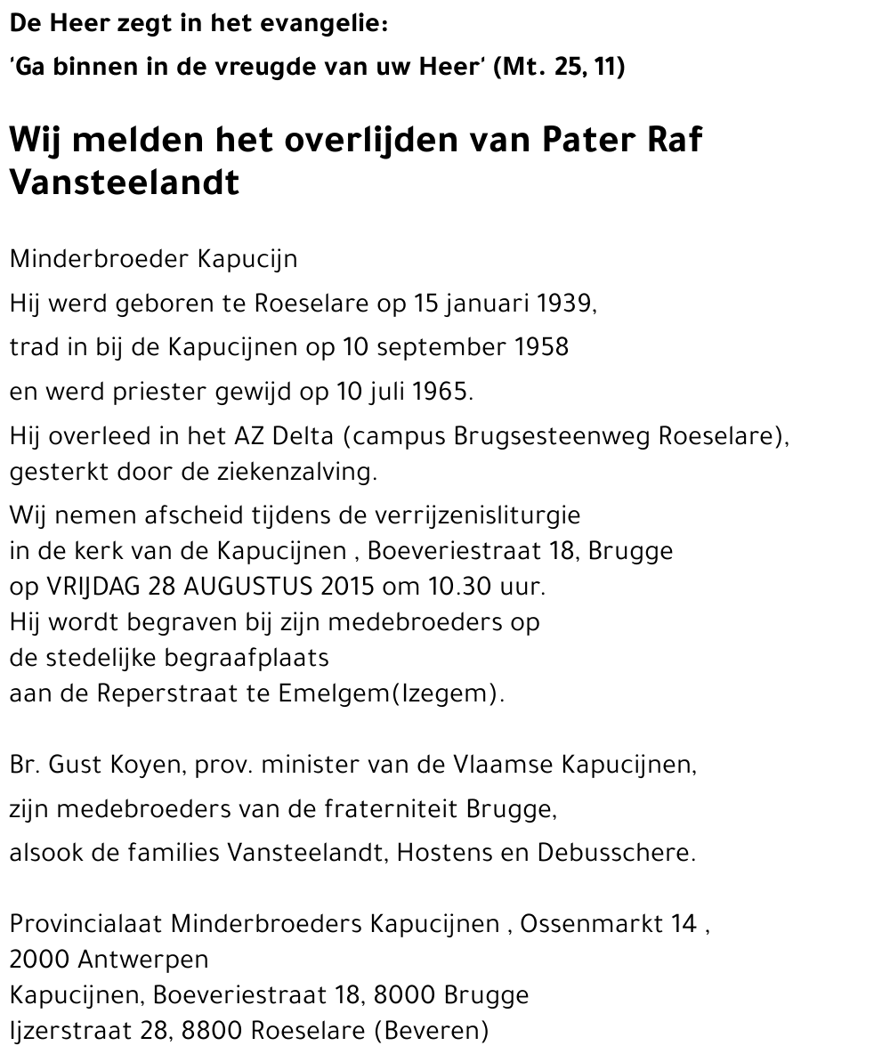 Pater Raf Vansteelandt
