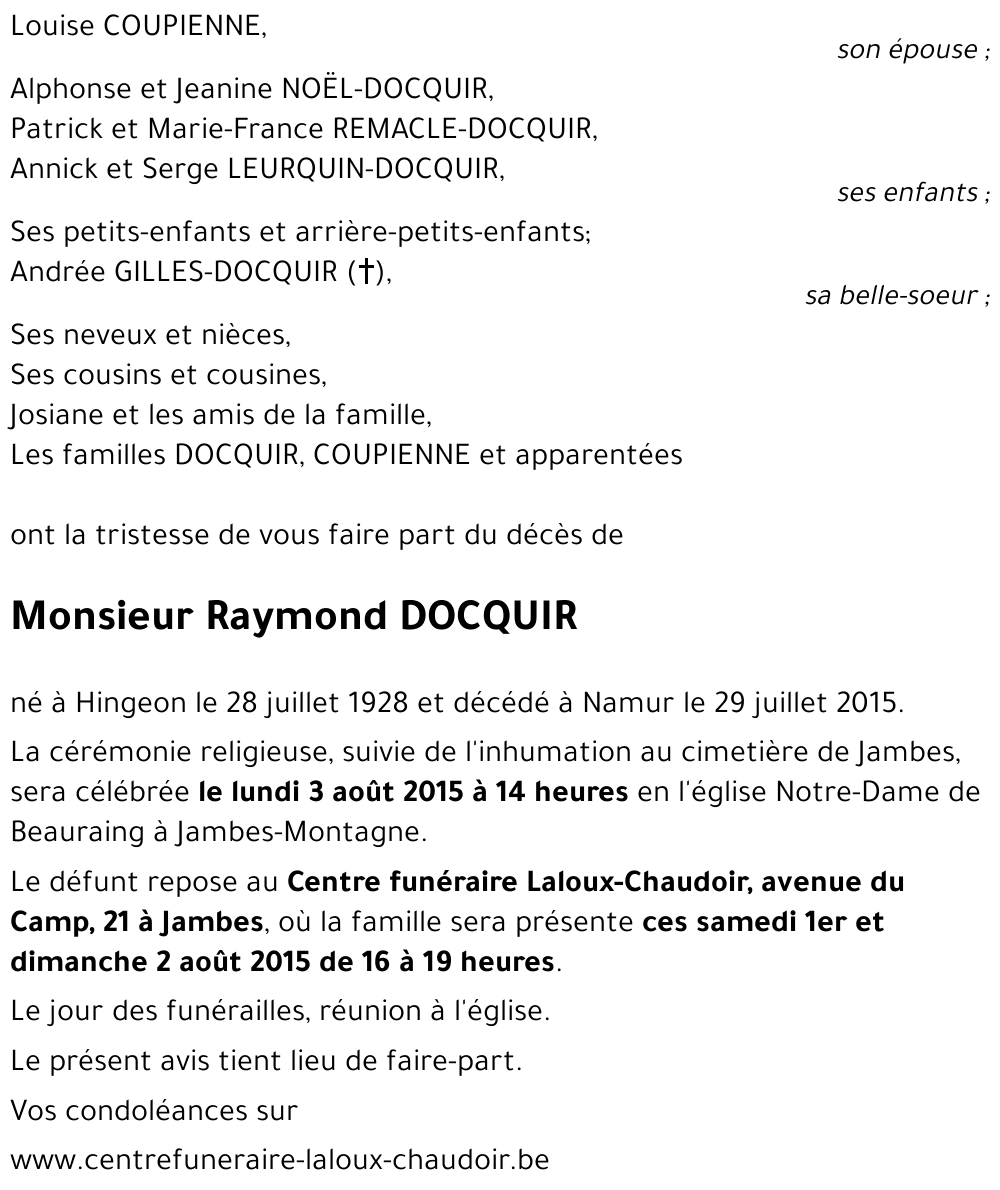 Raymond DOCQUIR