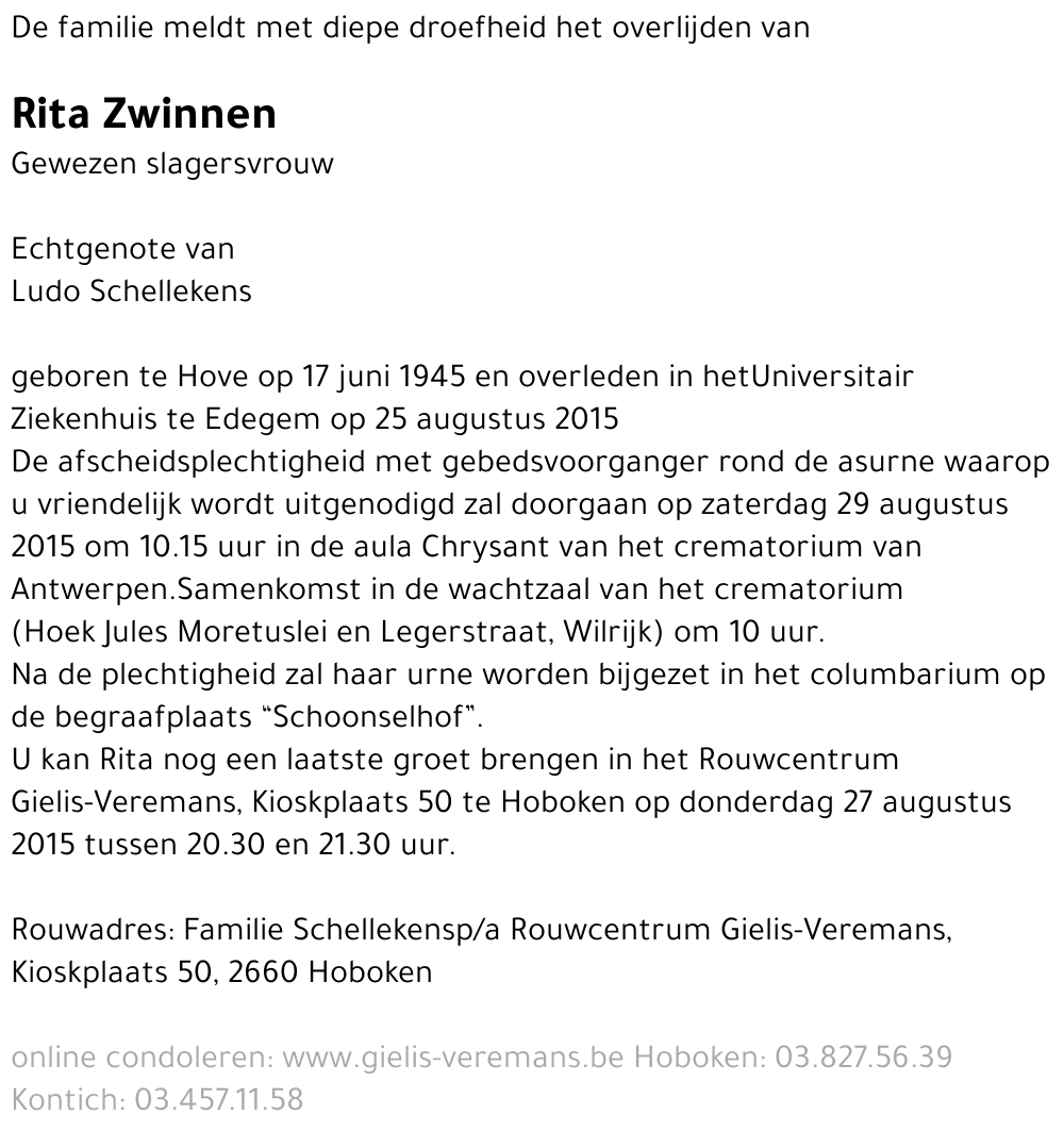 Rita Zwinnen