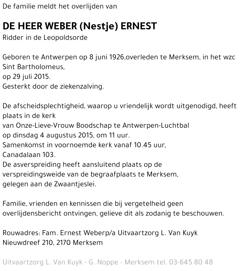 WEBER Ernest