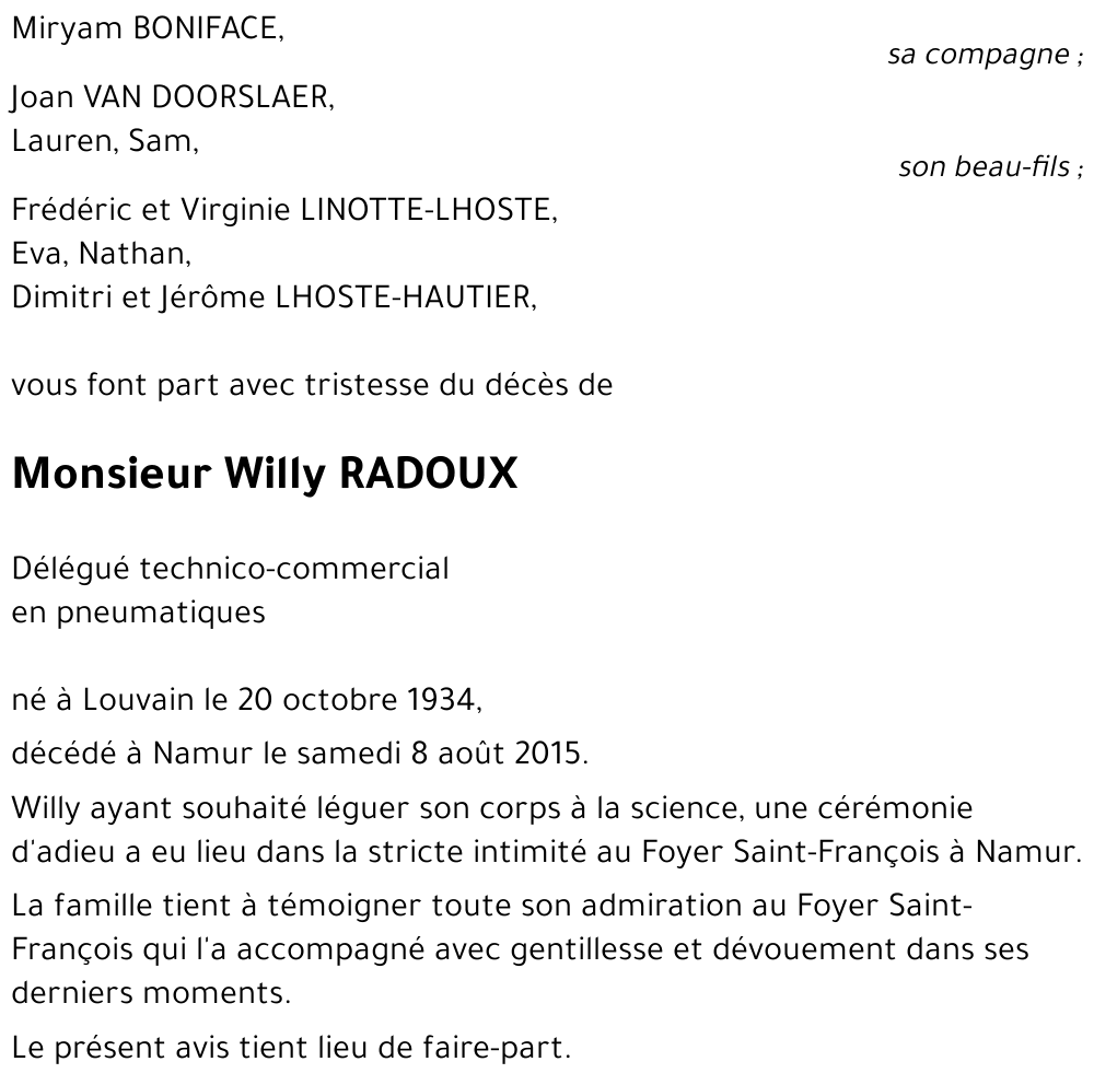Willy RADOUX